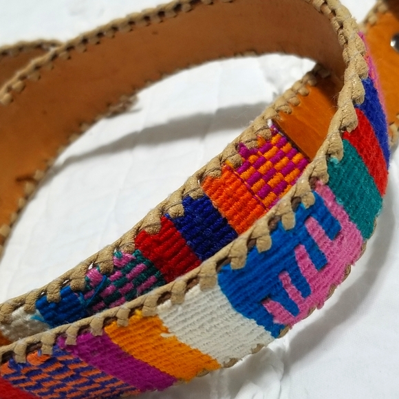 Vintage Leather Belt Handmade in Guatemala 32 EUC - Picture 5 of 16